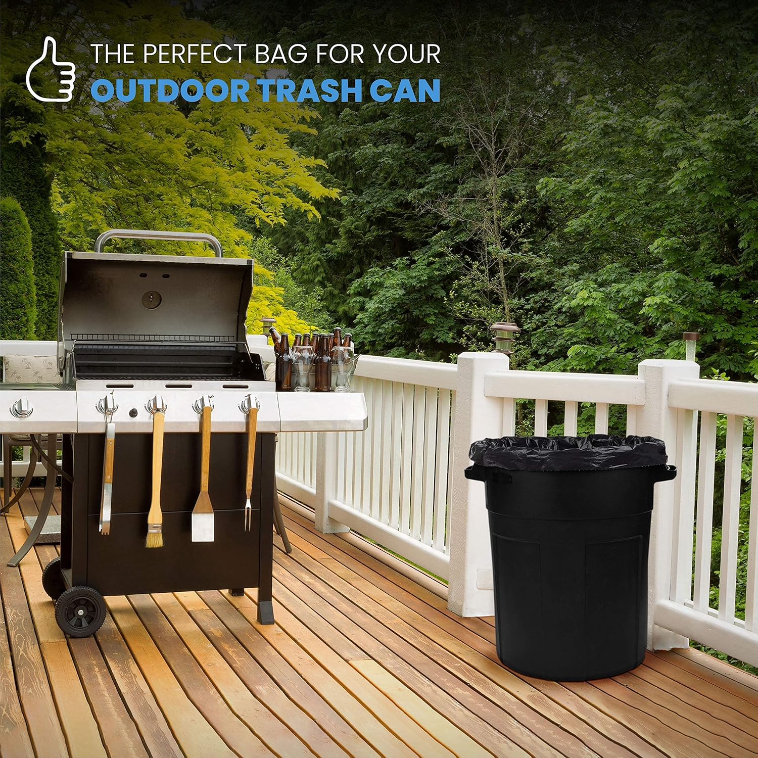 ToughBag 55 Gallon Trash Bags, 55-60 Gallon Trash Bags Heavy Duty (50 COUNT) - Large Black Trash Bags, 50-60 Gallon Garbage Bags for Contractors, Commercial, and Lawn, 35 x 55
