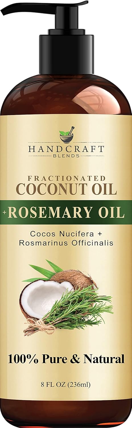 Handcraft Blends Fractionated Coconut Oil - 16 Fl Oz - 100% Pure and Natural - Premium Grade Oil for Skin and Hair - Carrier Oil - Hair and Body Oil - Massage Oil - Hair Tonic