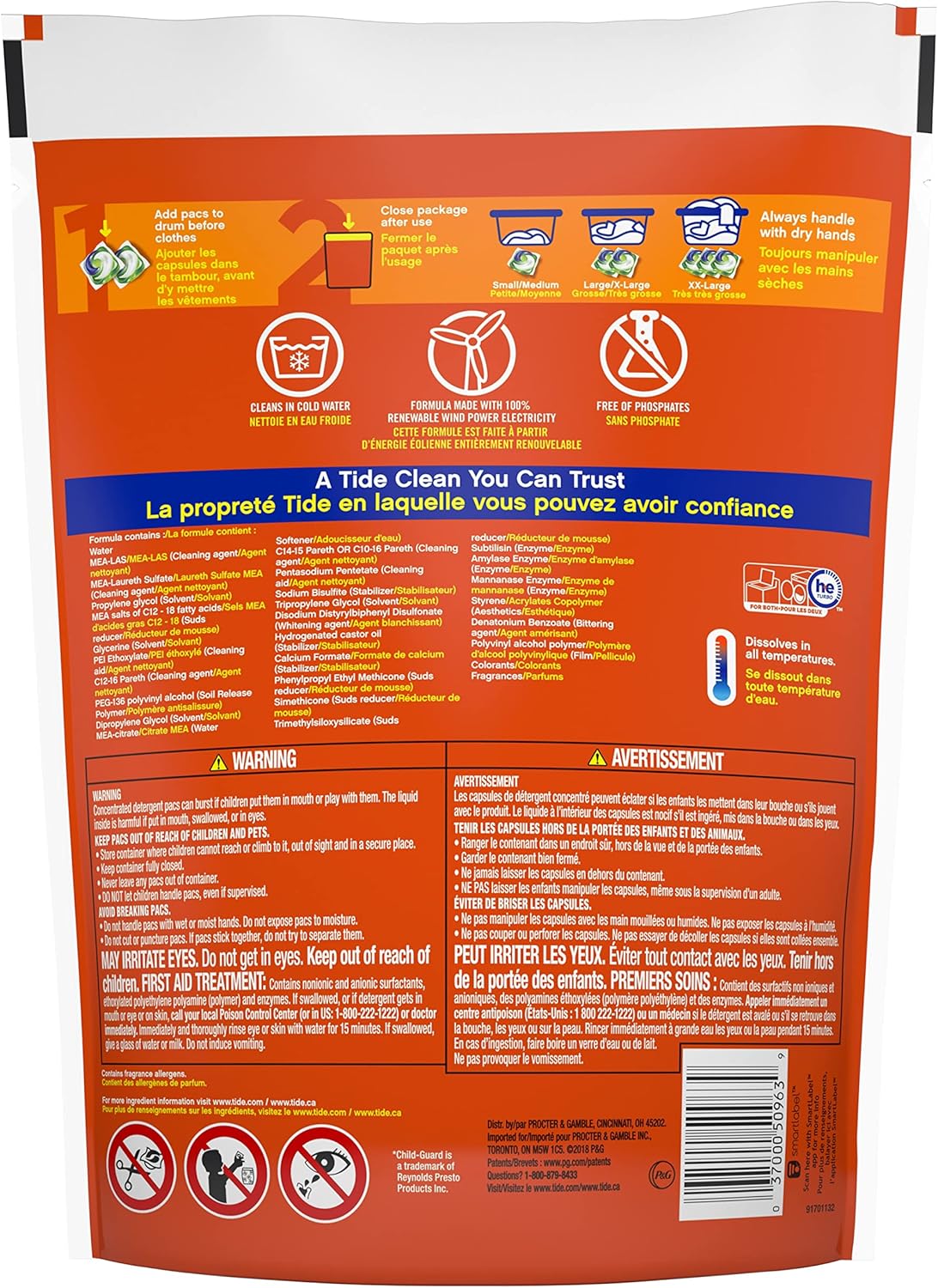 Tide PODS Liquid Laundry Detergent Soap Pacs, Powerful 3-in-1 Clean in One Step, He Compatible, Spring Meadow Scent, 76 Count