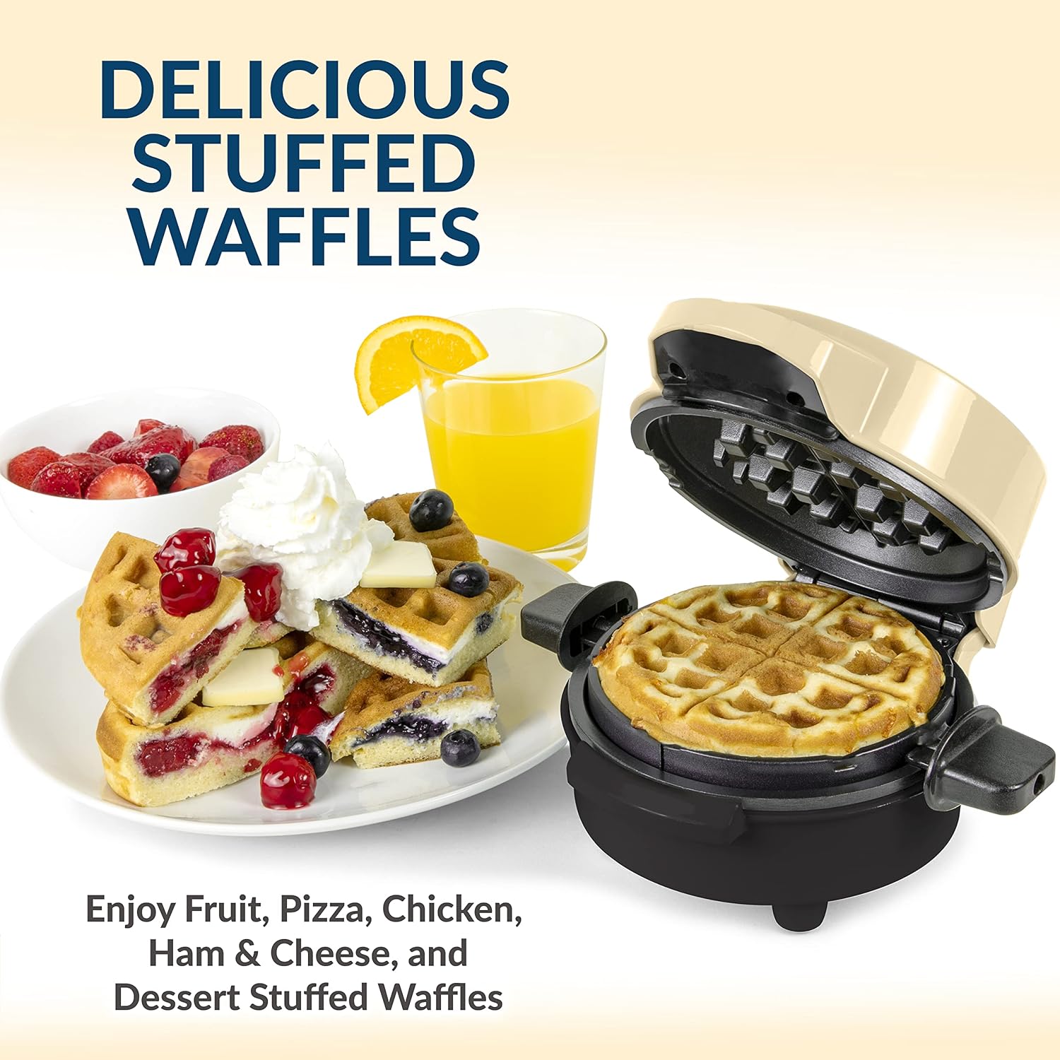Nostalgia MyMini Cars and Trucks Shape Electric Waffle Maker, 5-Inch Non-Stick Griddle for Waffles, Hash Browns, Eggs, and More, Yellow