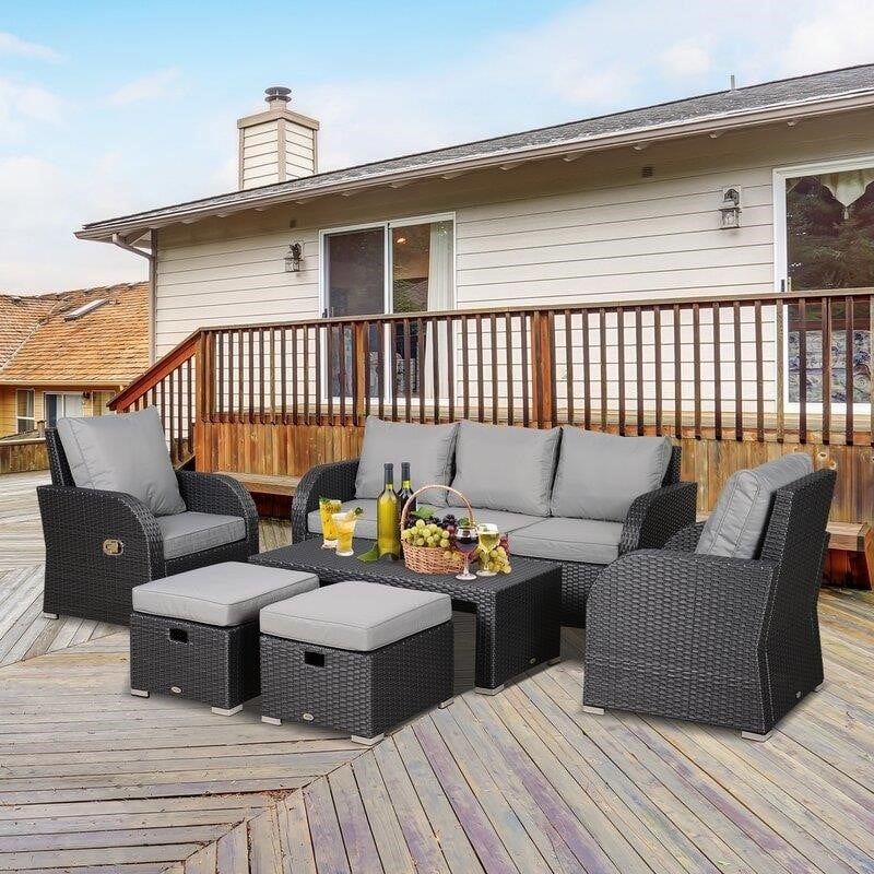 Jayden-John Wicker/Rattan 352 - Person Seating Group with Cushions