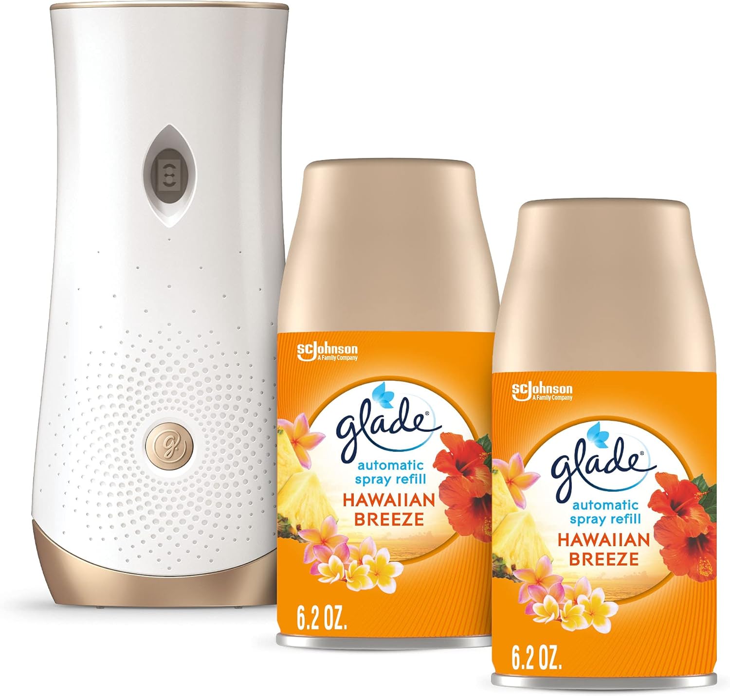 Glade Automatic Spray Refill and Holder Kit, Air Freshener for Home and Bathroom, Clean Linen, 6.2 Oz, 2 Count