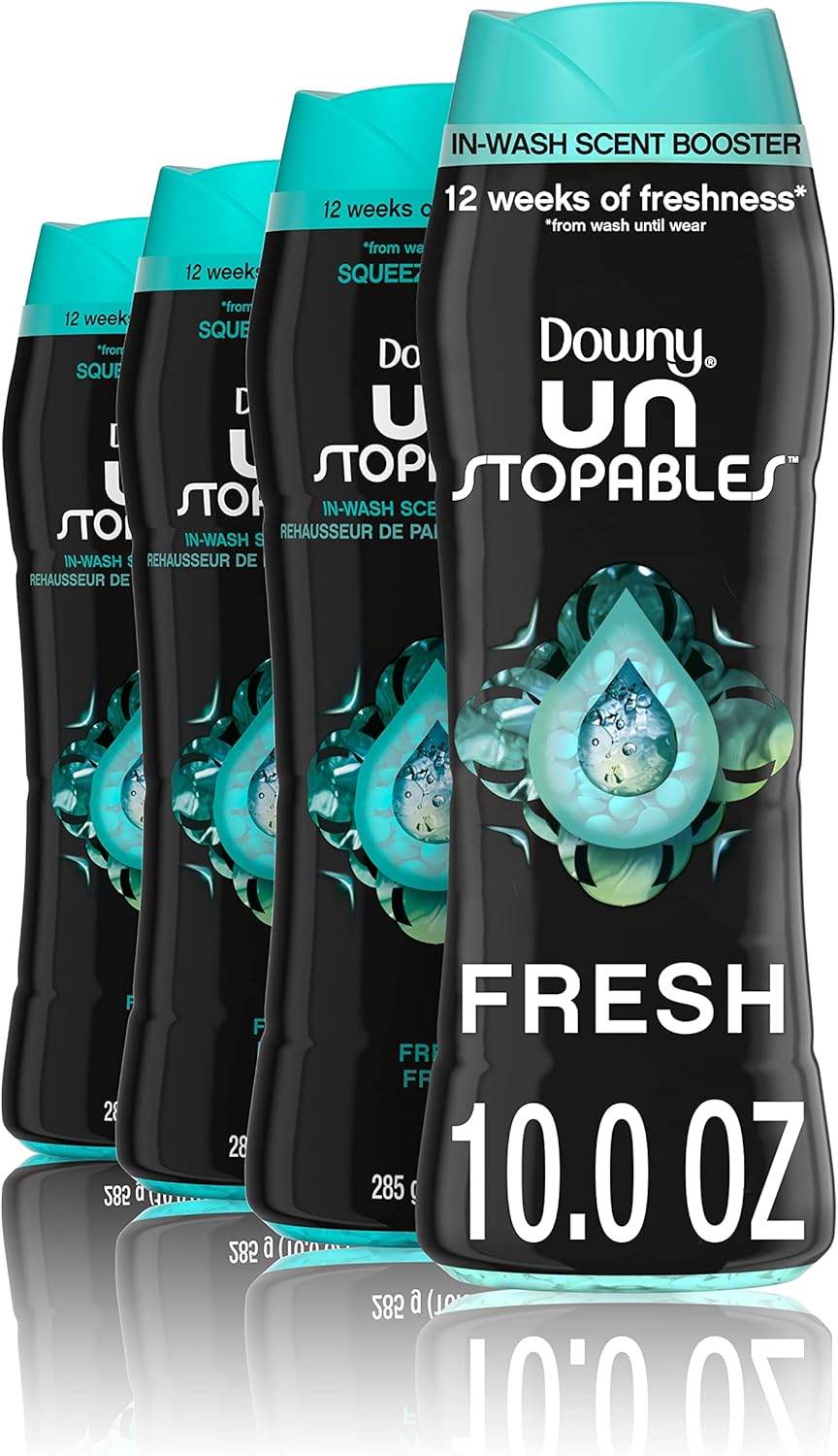Downy Unstopables In Wash Scent Booster Beads, Fresh Scent, 24 oz, Downy Scent Booster Beads, Unstoppable Laundry Beads, Odor Protection