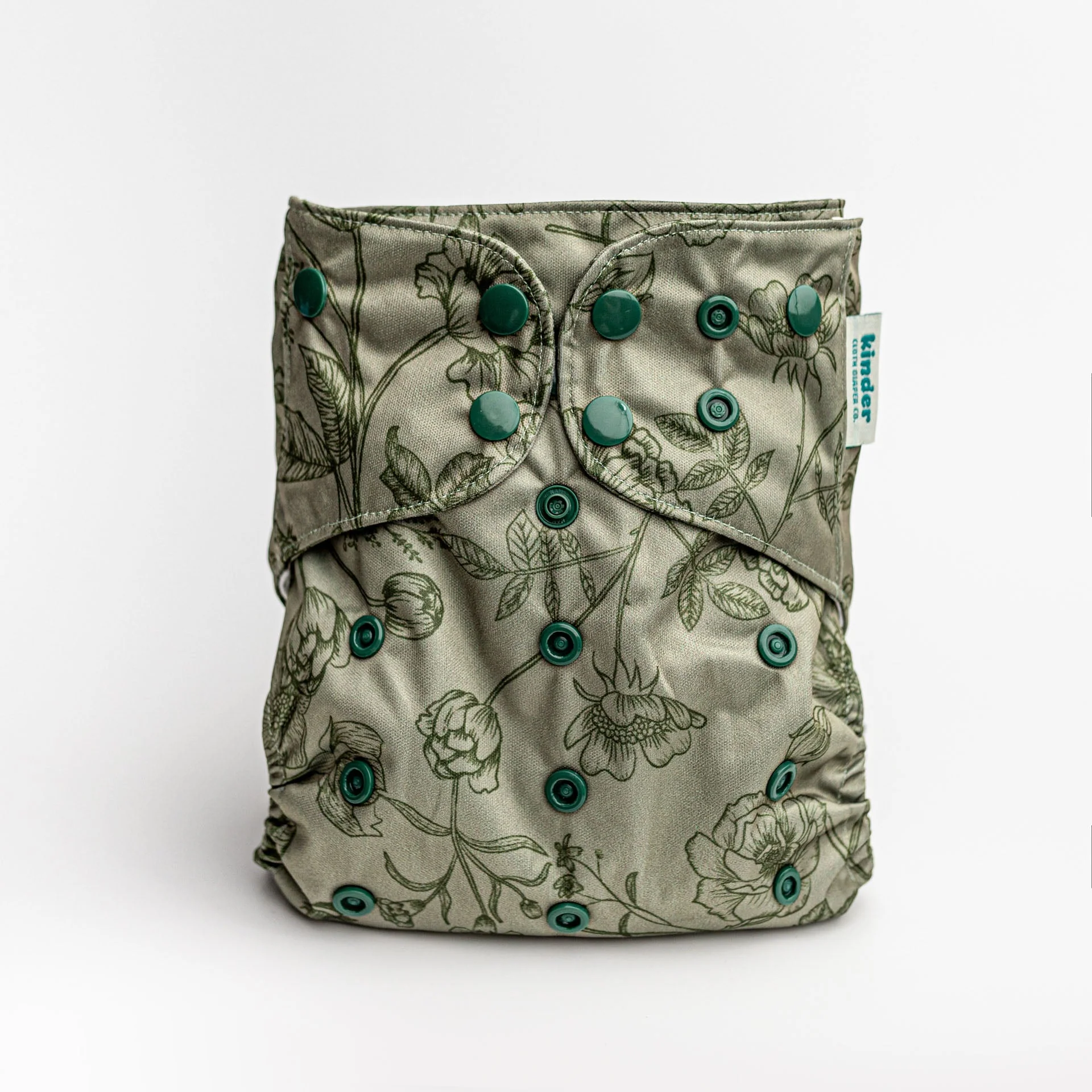 Kinder Cloth Diaper Co. Botanicals Patterned Pocket Cloth Diaper with Athletic Wicking Jersey