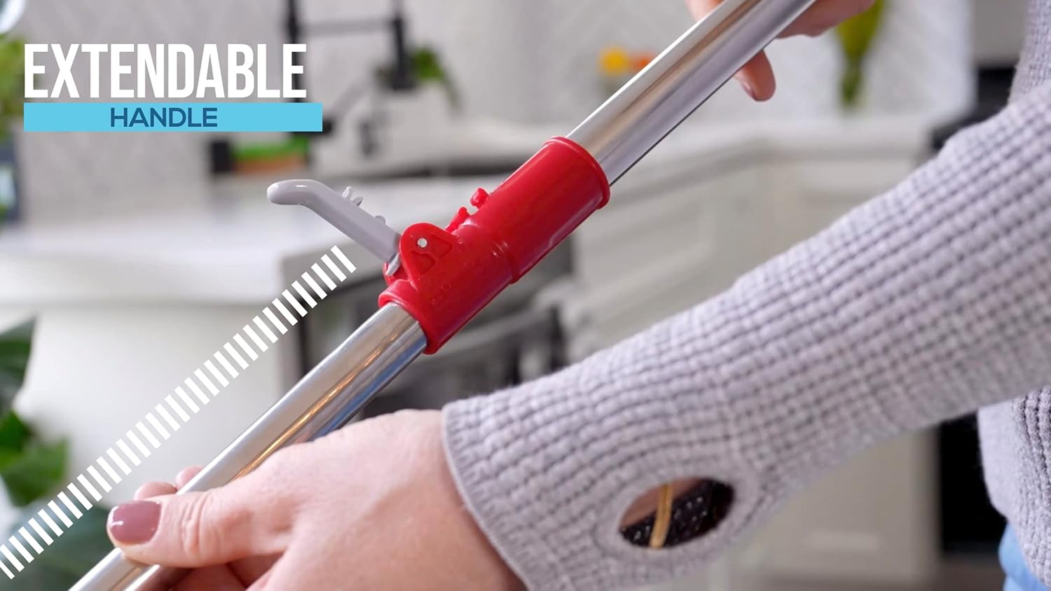 SIMPLI-MAGIC 79349 Spin Mop Cleaning System with 3 Microfiber Mop Heads, Red/GRAY,Red/Black