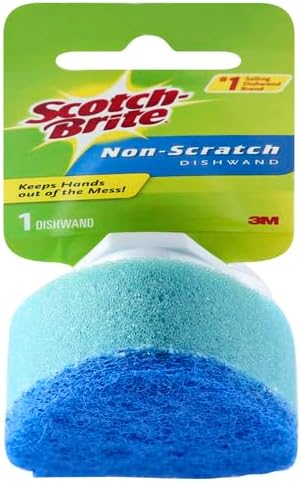 Scotch-Brite Non-Scratch Dishwand, Scrubber for Cleaning Kitchen, Bathroom, and Household, Non-Scratch Dish Scrubber Safe for Non-Stick Cookware, 1 Dishwand