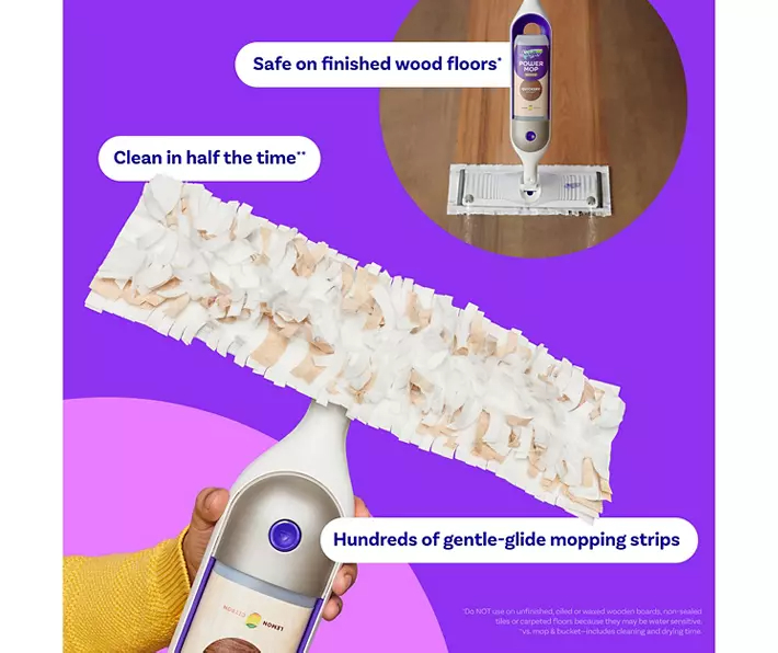 PowerMop Wood Mopping Pad Refills, 8-Count