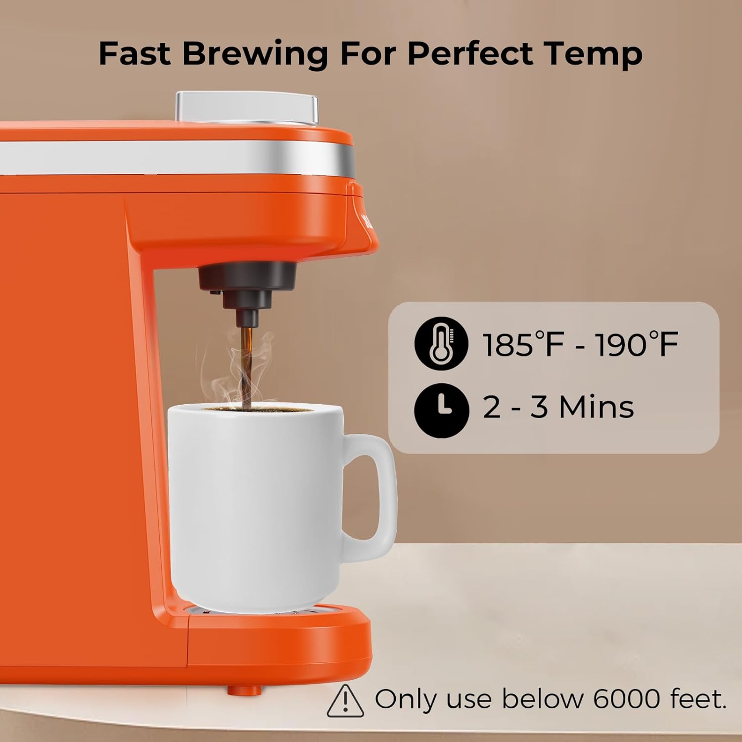 CHULUX Single Serve Coffee Maker for K Capsule and Ground Coffee, Single Cup Coffee Machine, Black