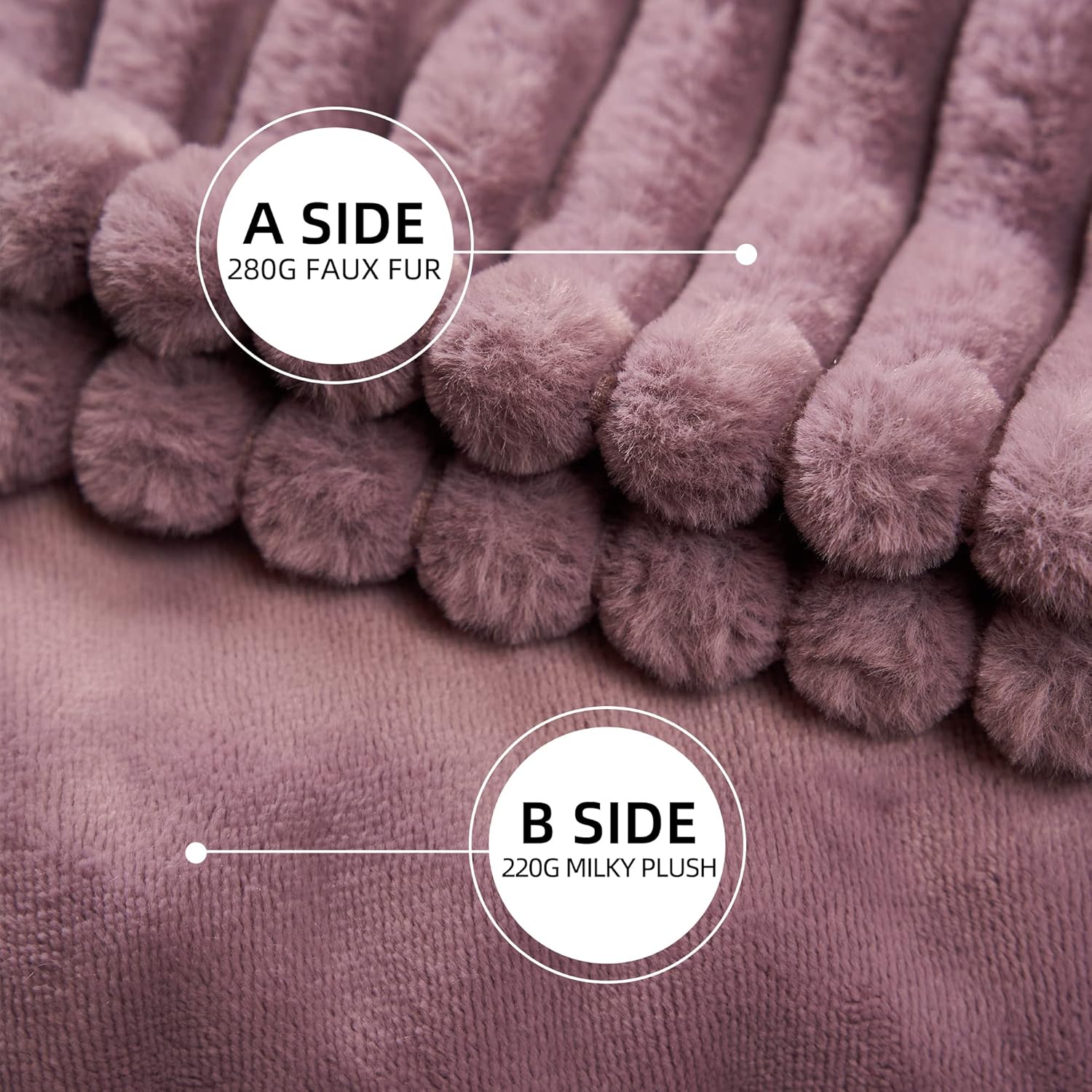 GOTCOZY Heated Blanket Electric Throw 50''X60''- Soft Silky Plush Electric Blanket with 4 Heating Level & 3 Hour Auto Off Heating Blanket, ETL Certified Machine Washable (Rose Dust)