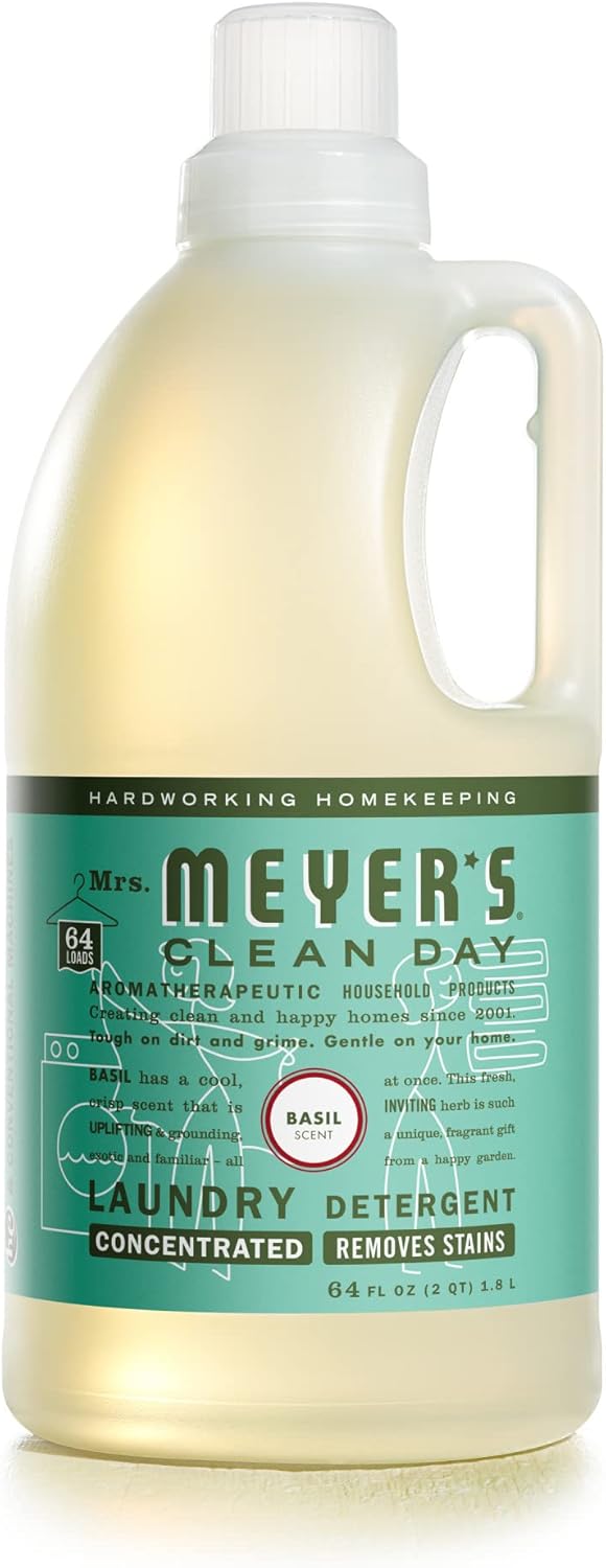 MRS. MEYER'S CLEAN DAY Liquid Laundry Detergent, Biodegradable Formula Infused with Essential Oils, Lavender, 64 oz (64 Loads)