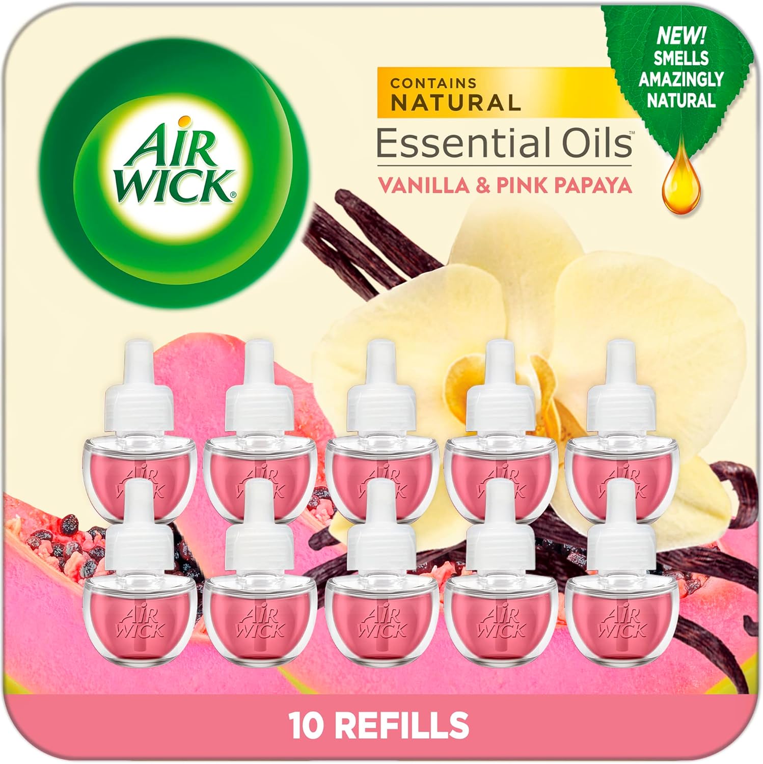 Air Wick Plug in Scented Oil Refill, 10ct, Lavender & Chamomile, Air Freshener, Essential Oils, Eco Friendly