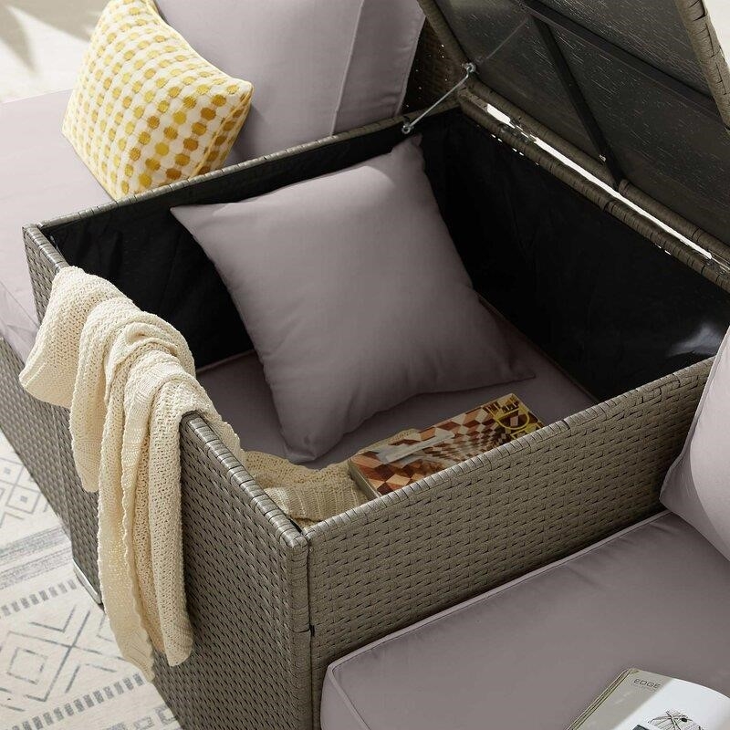 Aaleena Wicker/Rattan 6 - Person Seating Group with Cushions