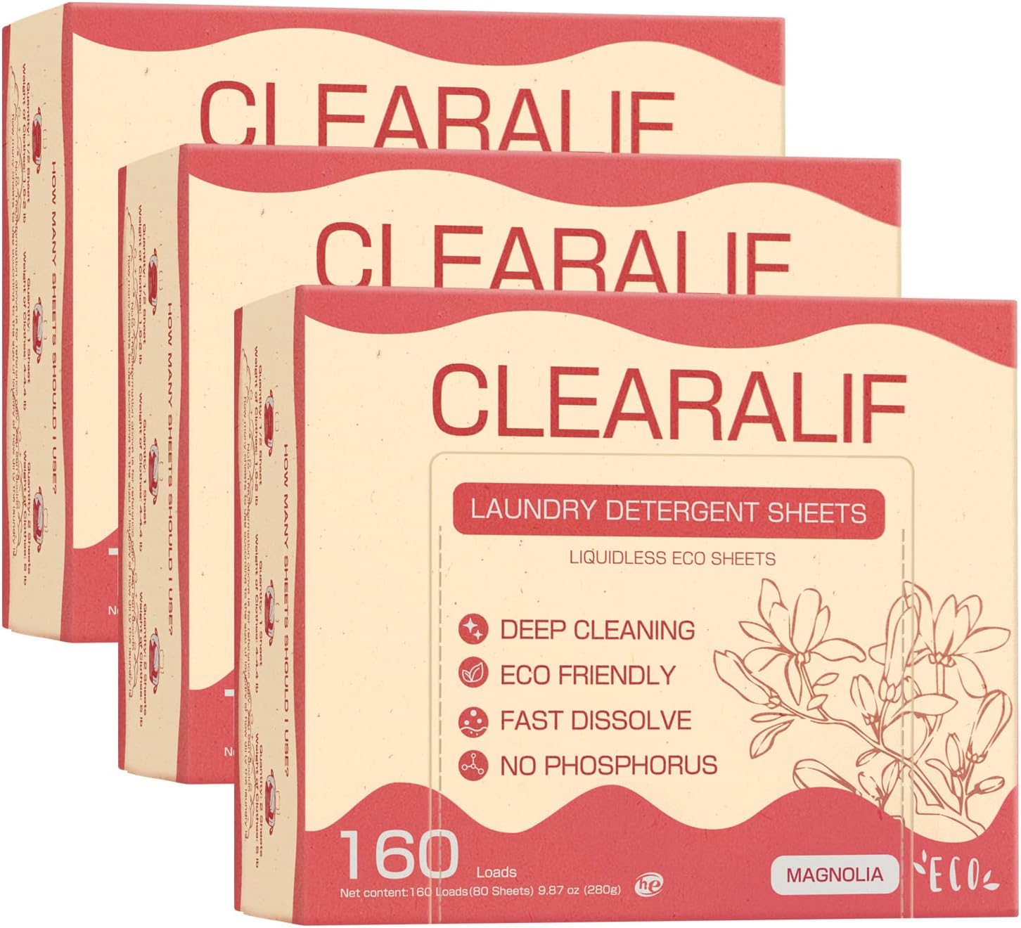 CLEARALIF Laundry Detergent Sheets Up to 160 Loads, Fresh Linen - Great For Travel,Apartments, Dorms,Laundry Detergent Strips Eco Friendly & Hypoallergenic