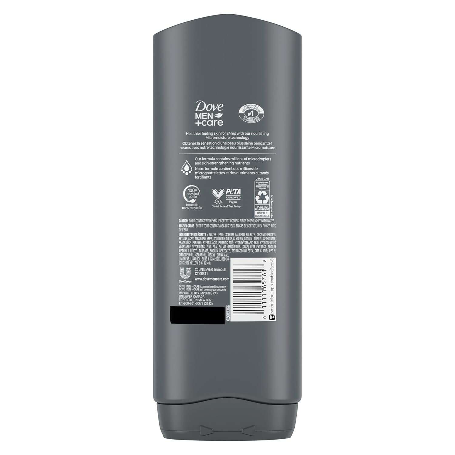Dove Men+Care Body Wash Extra Fresh 4 Count for Men's Skin Care Body Wash Effectively Washes Away Bacteria While Nourishing Your Skin 18 oz