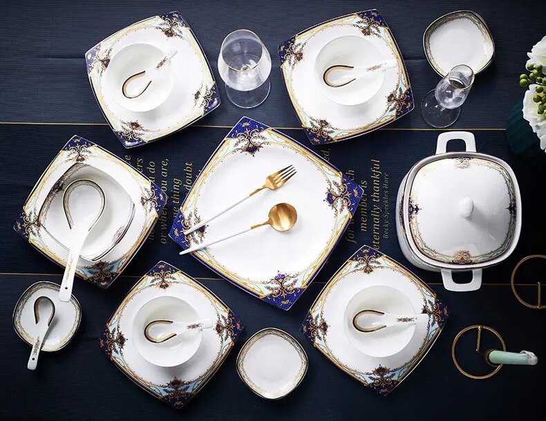 60 pieces fine ceramic tableware set