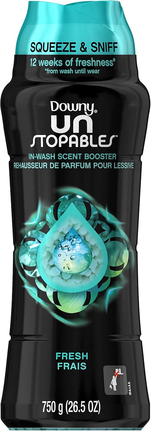 Downy Unstopables In Wash Scent Booster Beads, Fresh Scent, 24 oz, Downy Scent Booster Beads, Unstoppable Laundry Beads, Odor Protection