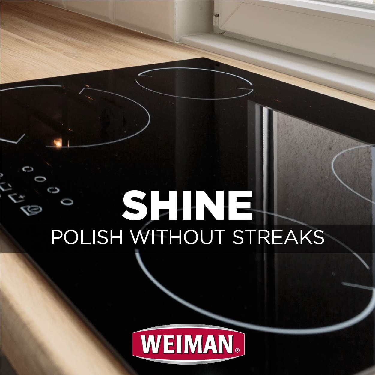 Weiman Non-Abrasive, No Scratch Induction Glass Ceramic Stove Cooktop Heavy Duty Cleaner and Polish, 20 Ounce