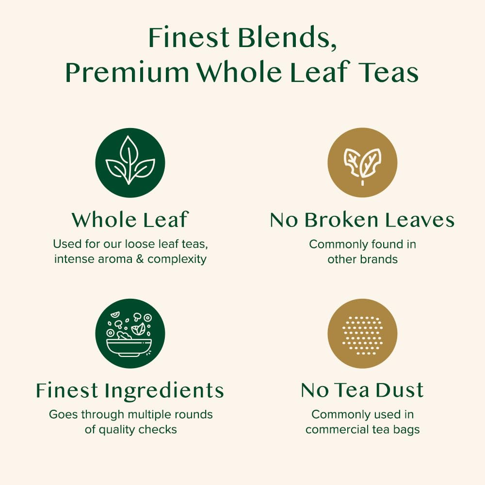 VAHDAM, Organic Turmeric Ginger Herbal Tea Bags (100 Pyramid Tea Bags) Caffeine Free, Non GMO, Gluten Free | 100% Pure Herbal Blend - Savory & Spicy | Plant-Based Tea Bags | Resealable Ziplock Pouch