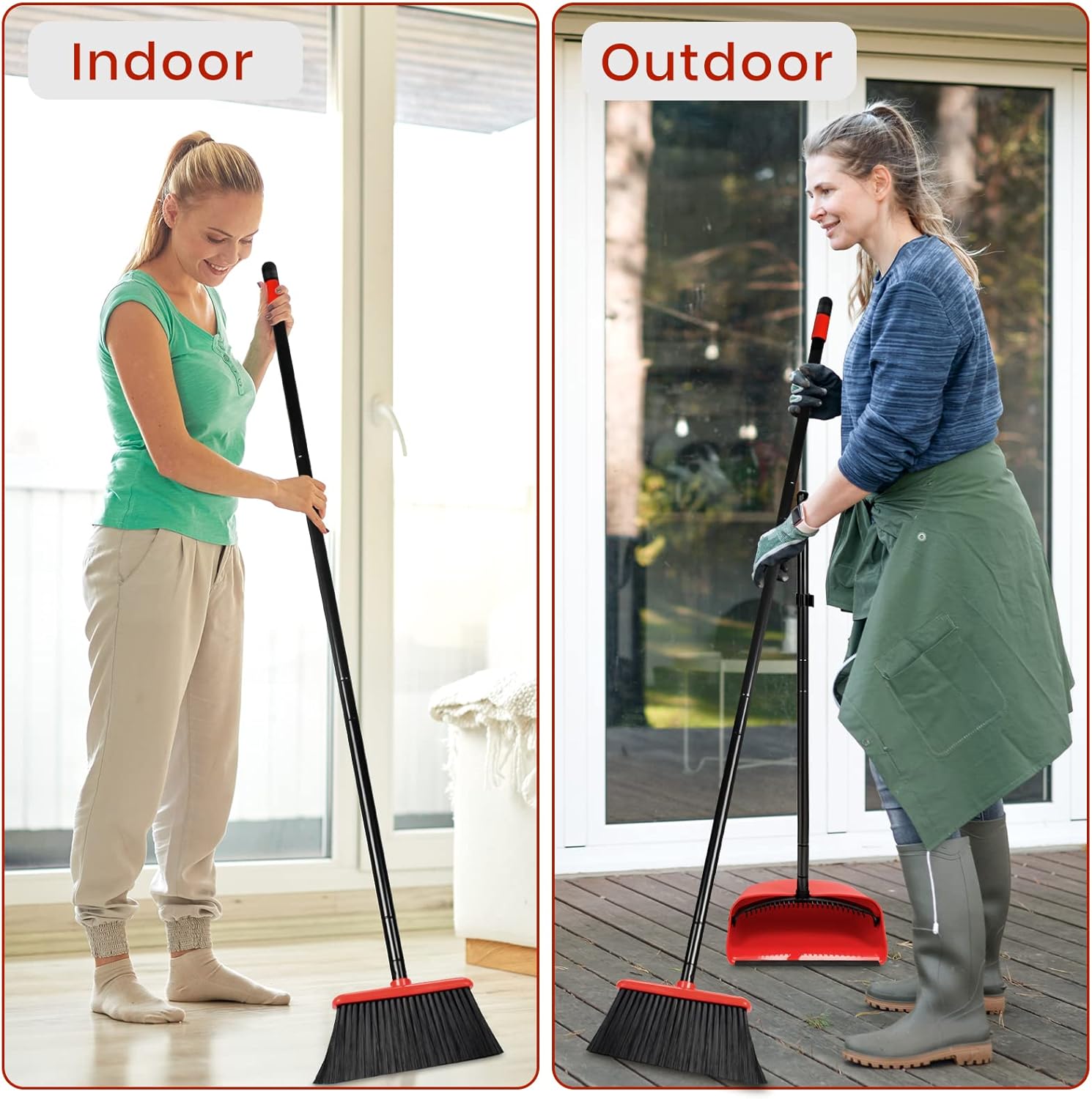TreeLen Broom and Dustpan Set with 52