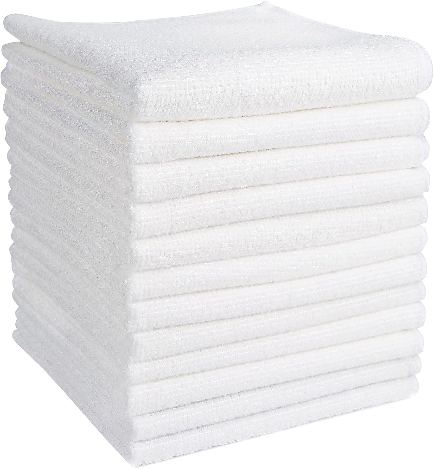 AIDEA Microfiber Cleaning Cloths White-50PK, Absorbent Cleaning Rags, Lint-Free Rags, Kitchen Towels Dusting Cloth, Bar Rags for Cleaning, Cleaning Towels Wash Cloth, Dish Towels White-11.5