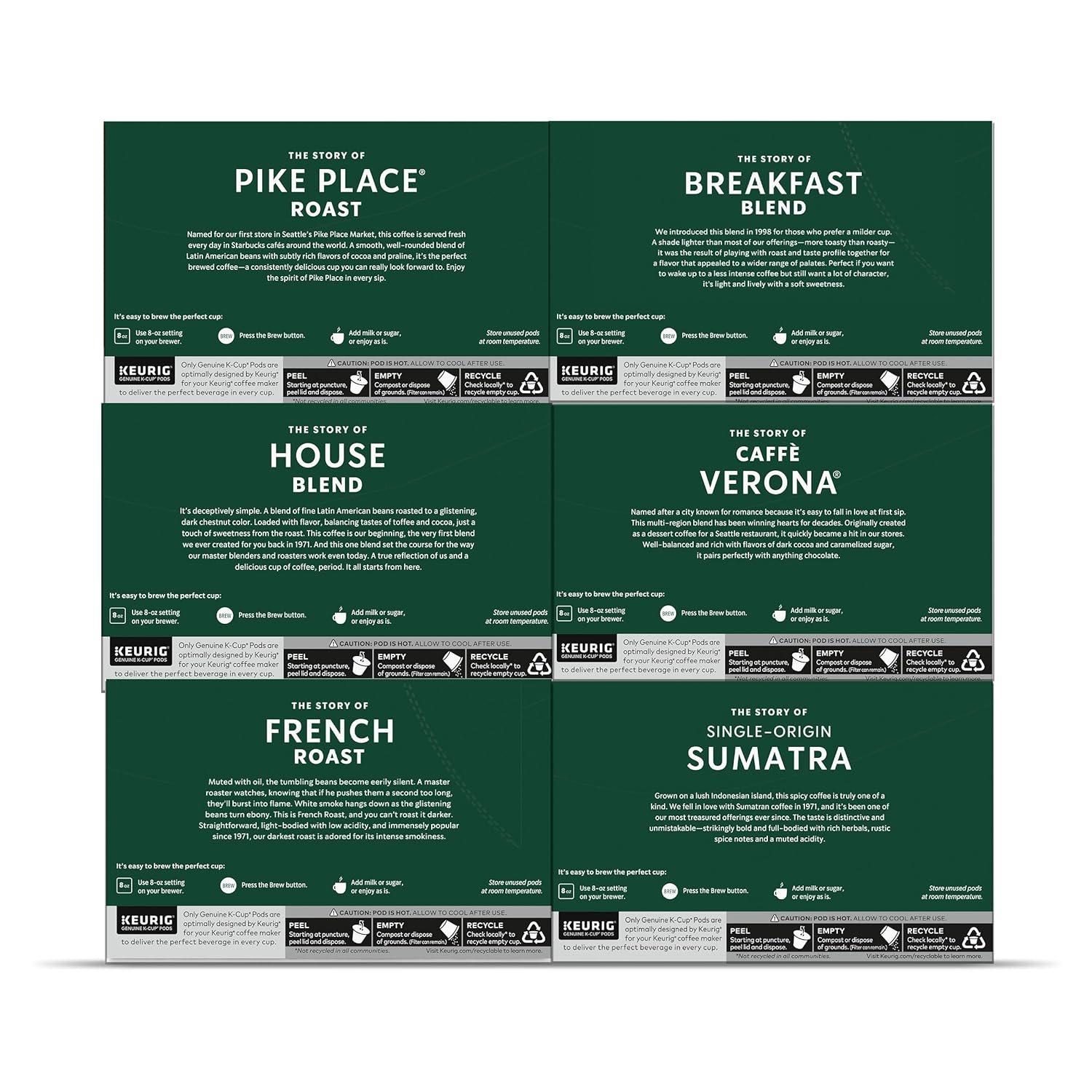 Starbucks K-Cup Coffee Pods, Medium Roast Coffee, Pike Place Roast for Keurig Brewers, 100% Arabica, 4 boxes (96 pods total)