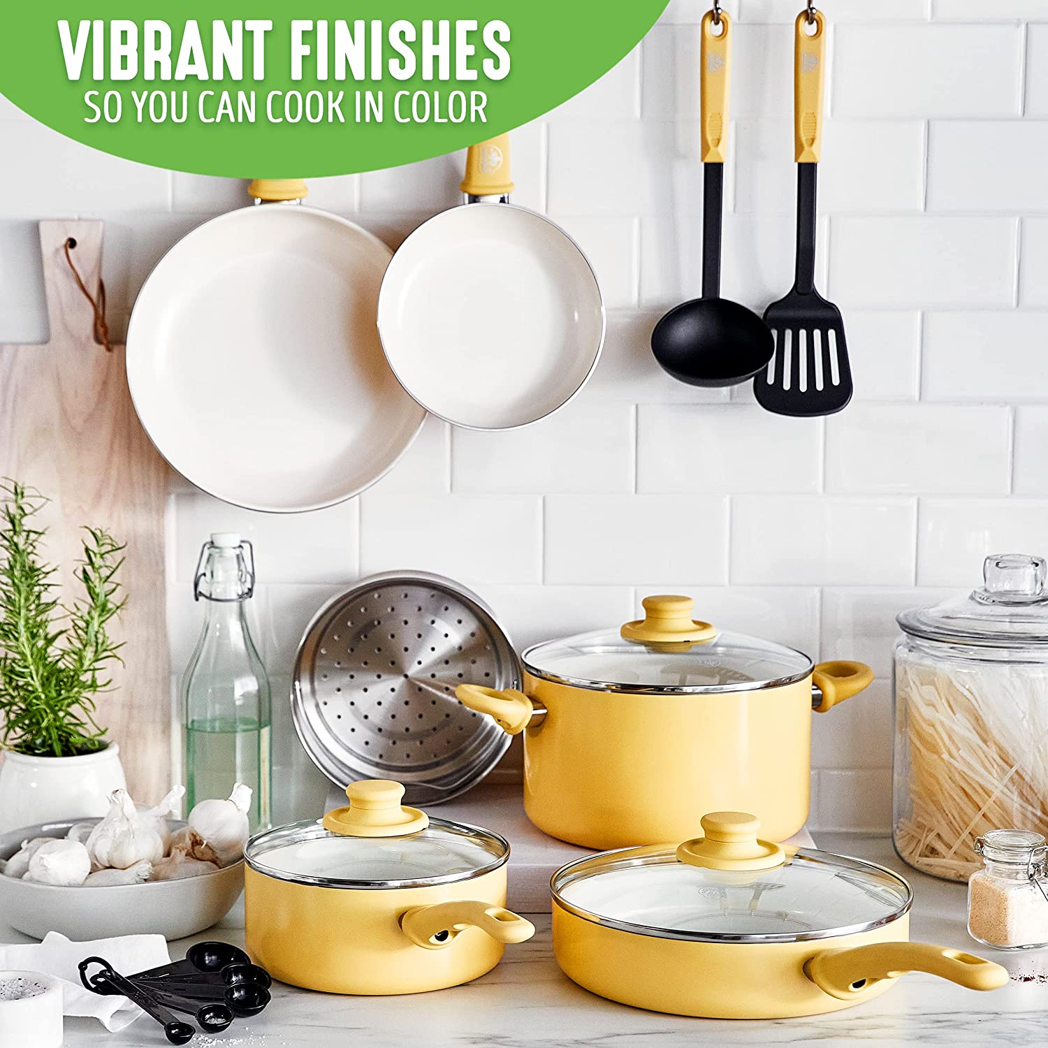 Ceramic non-stick 12-piece pan set