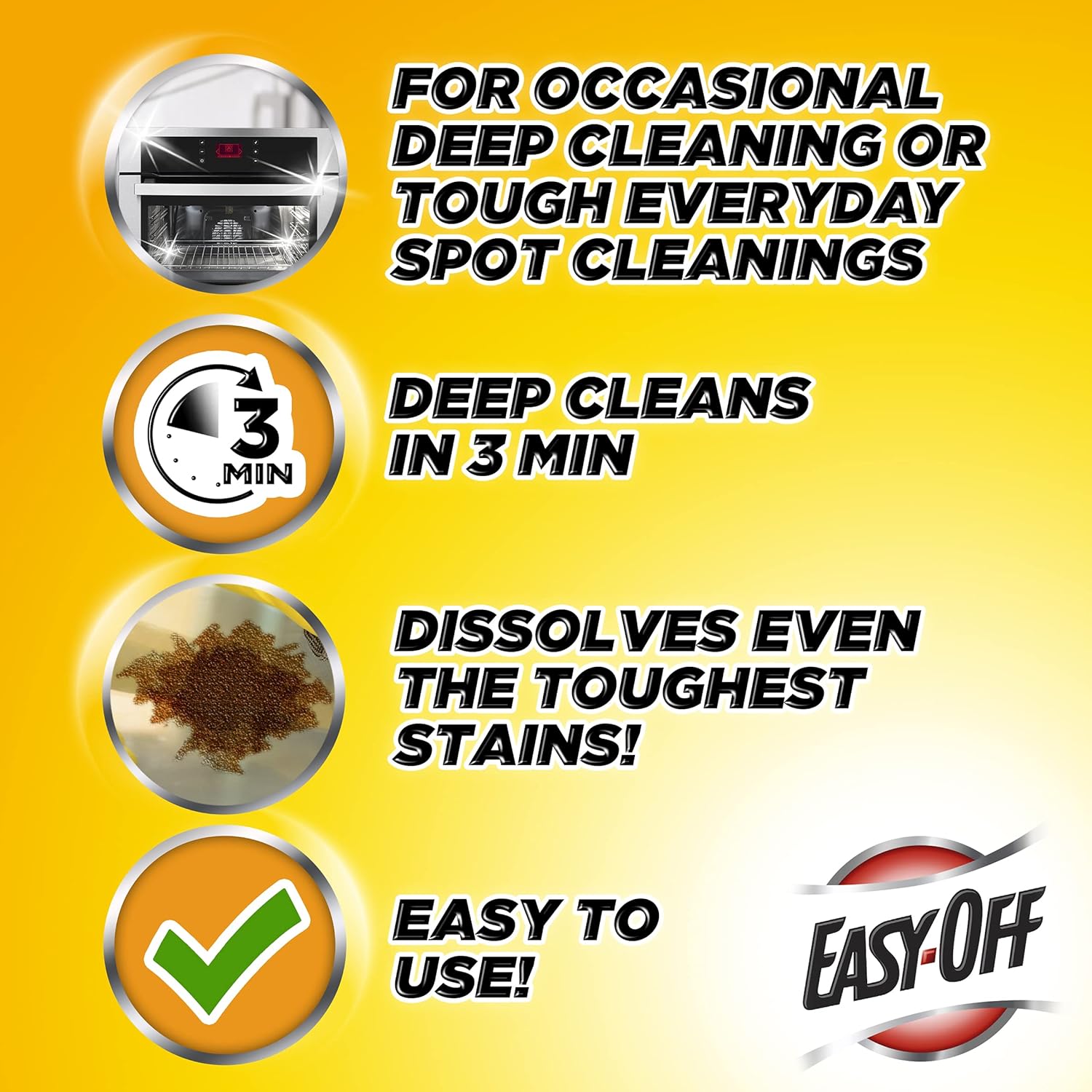 Easy Off Heavy Duty Oven Cleaner, Destroys Tough Burnt on Food and Grease, Lemon Scent, 14.5 oz Can