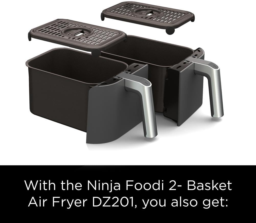 Ninja Air Fryer, Thermometer, Roast, Bake, Air Fry, Crisps, Broil, Reheats, Keep Warm, 10-in-1, Fries, Frozen Food, Veggies, and Meat, Quick Meals, Healthy Meals, Less Oil, 10 QT, Grey, DZ550