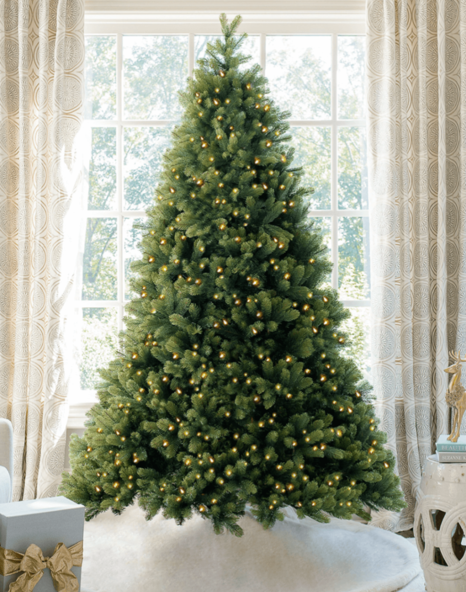 Royal Fir Quick-Shape Artificial Christmas Tree with Warm White & Multi-Color LED Lights
