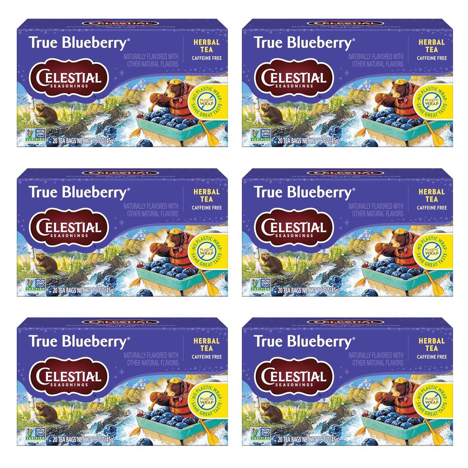 Celestial Seasonings Bengal Spice Herbal Tea, Caffeine Free, 20 Tea Bags Box, (Pack of 6)