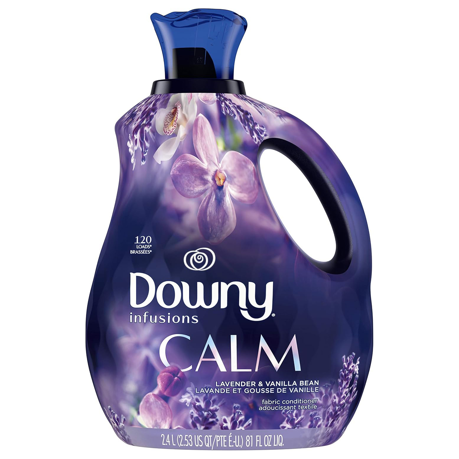 Downy Infusions Laundry Fabric Softener Liquid, CALM, Lavender and Vanilla Bean Scent, 56 fl oz (Pack of 2)