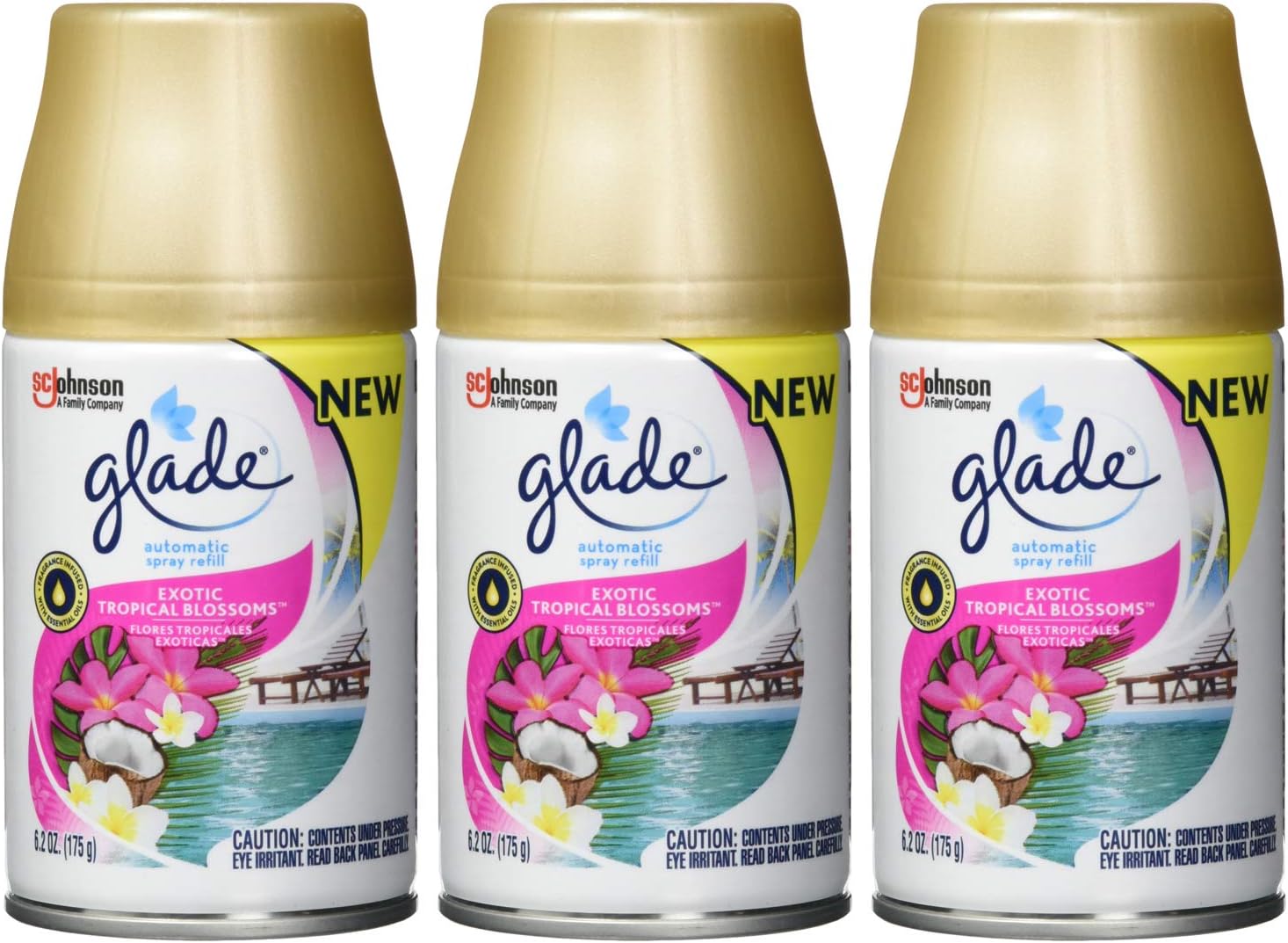 Glade Automatic Spray Air Freshener Refill, Scented Air Freshener for Home and Bathroom, Clean Linen, 6.2 Oz, 3 Count