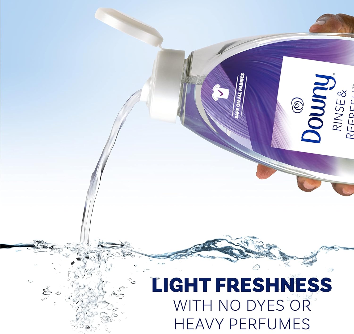 Downy Rinse & Refresh Laundry Odor Remover And Fabric Softener, Cool Cotton, 48 Fl Oz, HE Compatible Laundry Sanitizer, Safe On All Fabrics, Fabric Softener Liquid