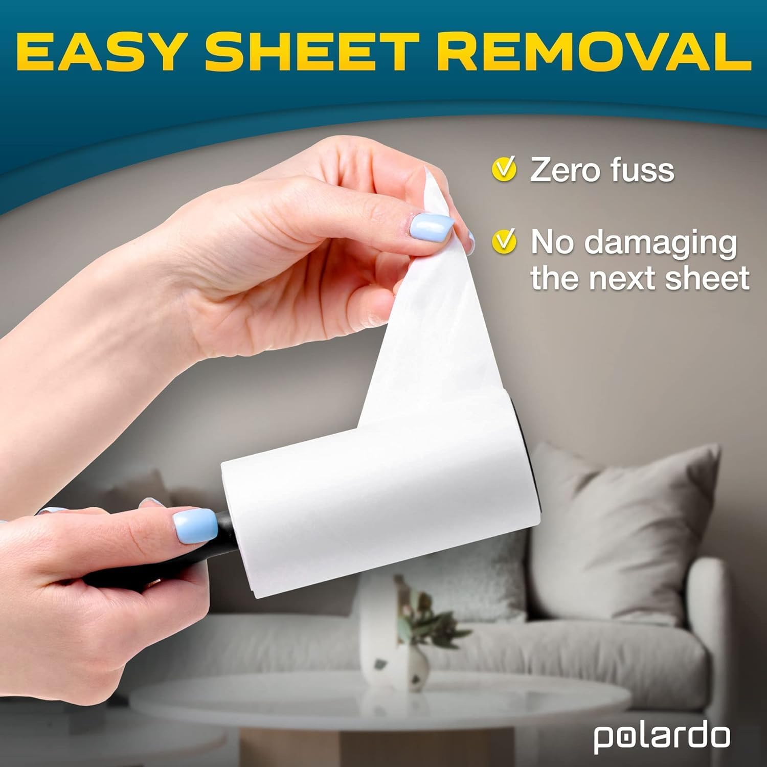 Lint Rollers for Pet Hair, Sticky, Remover for Couch, Clothes Furniture and Carpet. Lint Roller Dog Hair Remover Cat Hair, Animal Hair, Pet Fur, Fuzz. 5 Large Pet Hair Lint Rollers