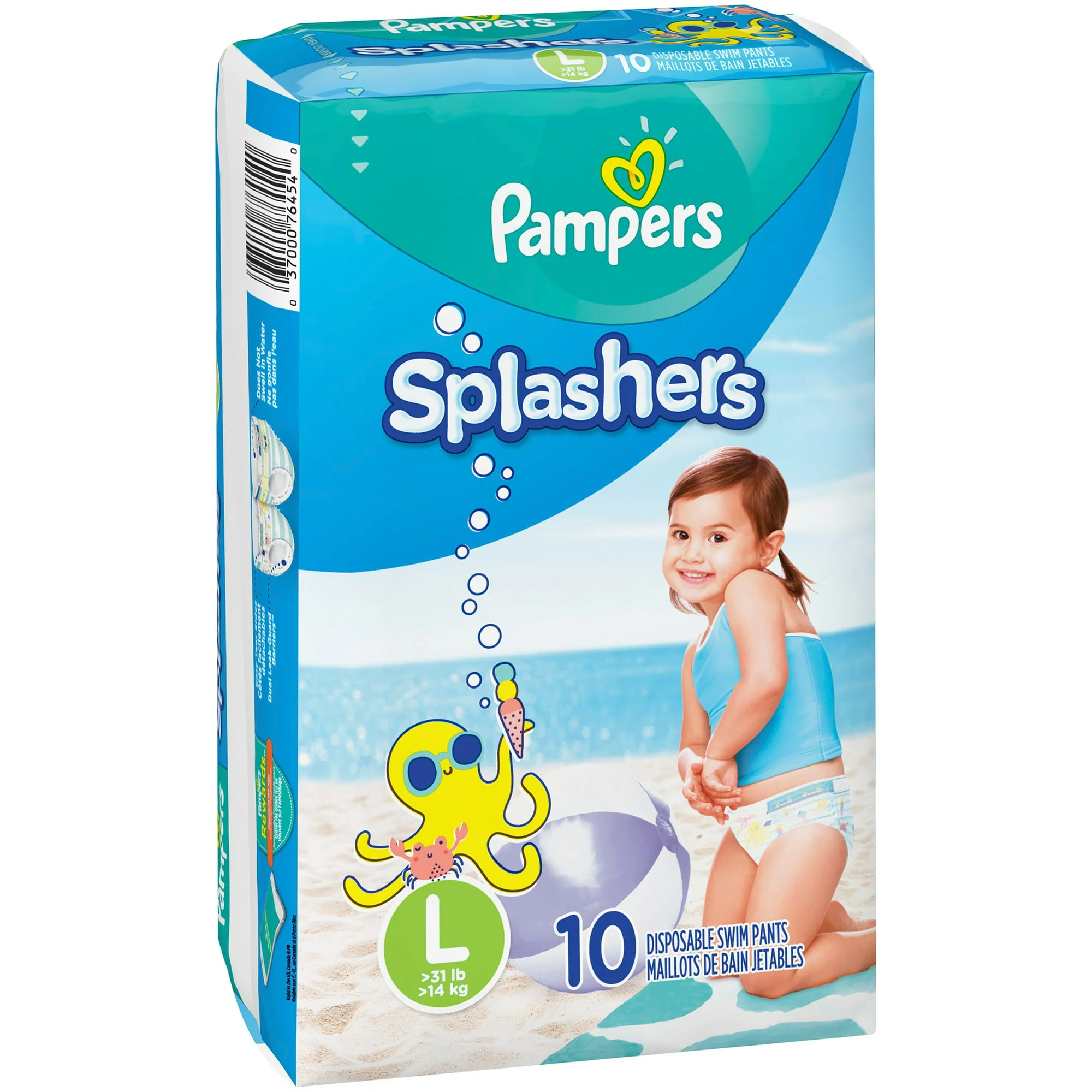 Pampers Splashers Swim Diapers Size L 10 Count