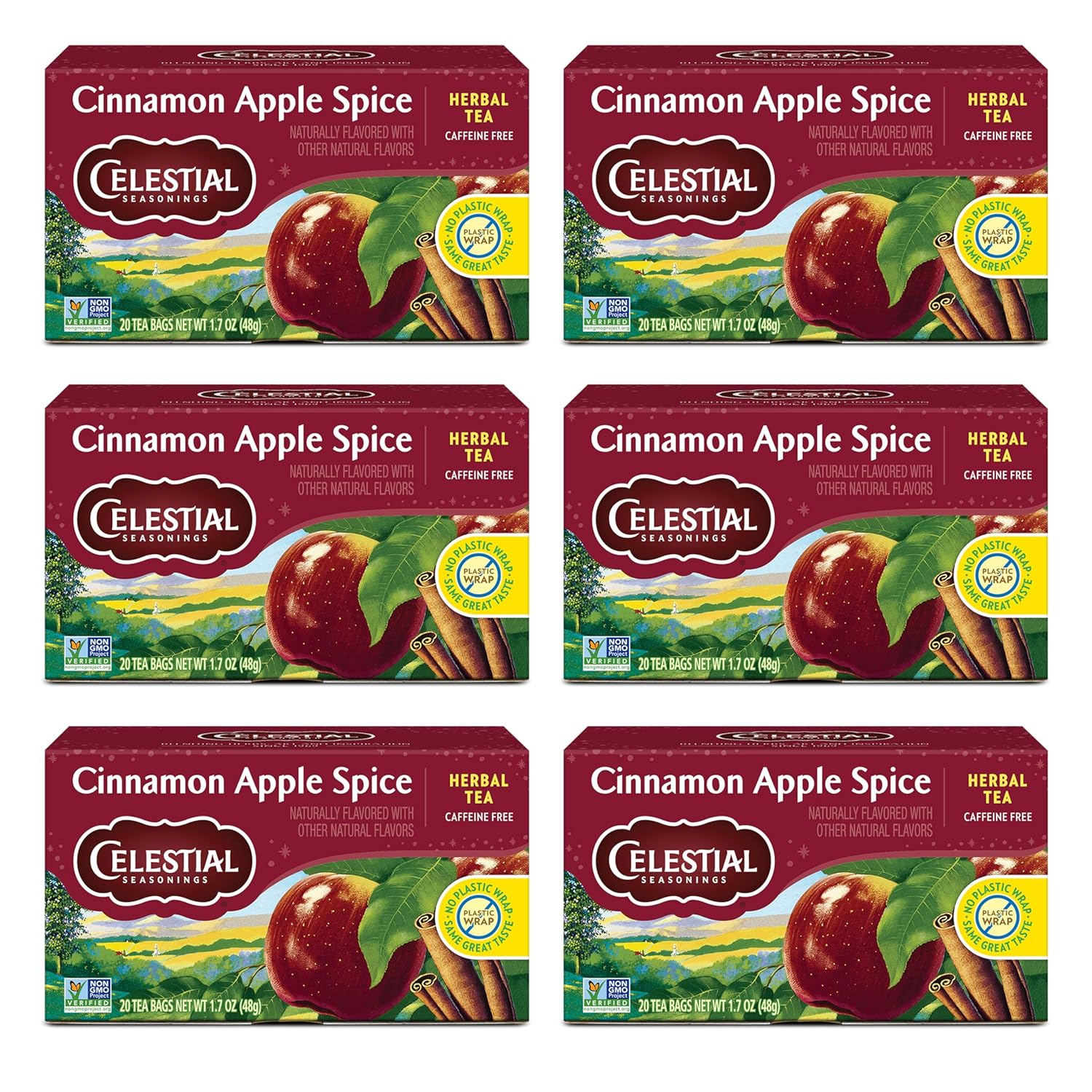 Celestial Seasonings Bengal Spice Herbal Tea, Caffeine Free, 20 Tea Bags Box, (Pack of 6)