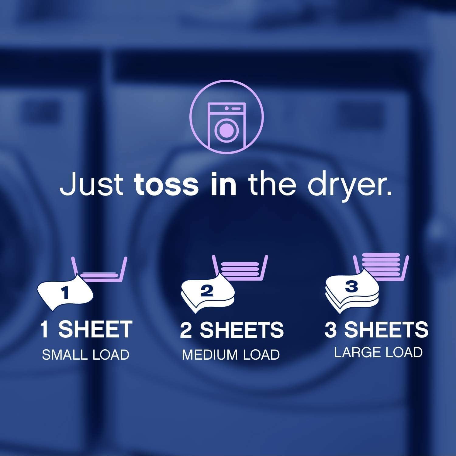 Downy Infusions Mega Dryer Sheets, Laundry Fabric Softener, CALM, Lavender and Vanilla Bean, 180 Count (3 box of 60 sheets)