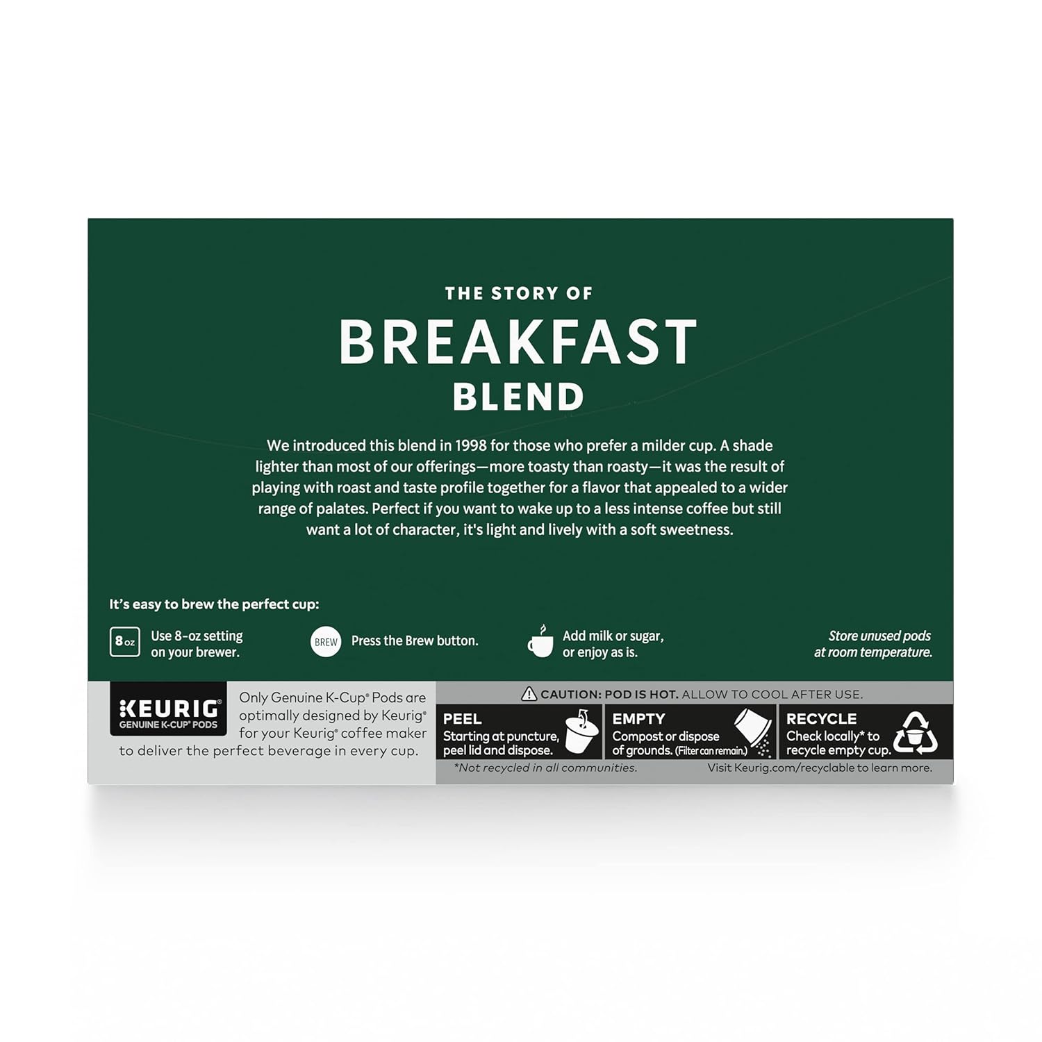Starbucks K-Cup Coffee Pods, Medium Roast Coffee, Pike Place Roast for Keurig Brewers, 100% Arabica, 4 boxes (96 pods total)