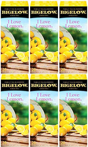 Bigelow Tea Lemon Ginger plus Probiotics Herbal Tea, Caffeine Free Tea with Lemon and Ginger, 18 Count Box (Pack of 6), 108 Total Tea Bags