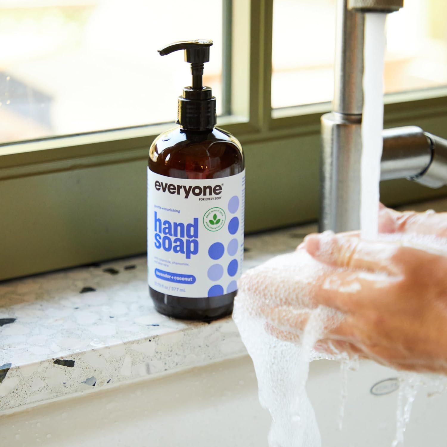 Everyone Liquid Hand Soap, 12.75 Ounce (Pack of 3), Meyer Lemon and Mandarin, Plant-Based Cleanser with Pure Essential Oils
