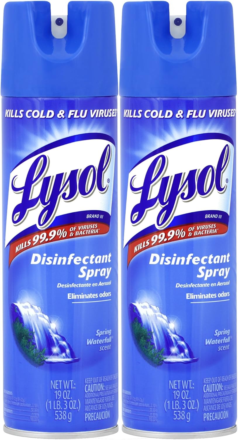 Lysol Disinfectant Spray, Sanitizing and Antibacterial Spray, For Disinfecting and Deodorizing, Lemon Breeze, 19 Fl Oz (Pack of 2), Packaging May Vary