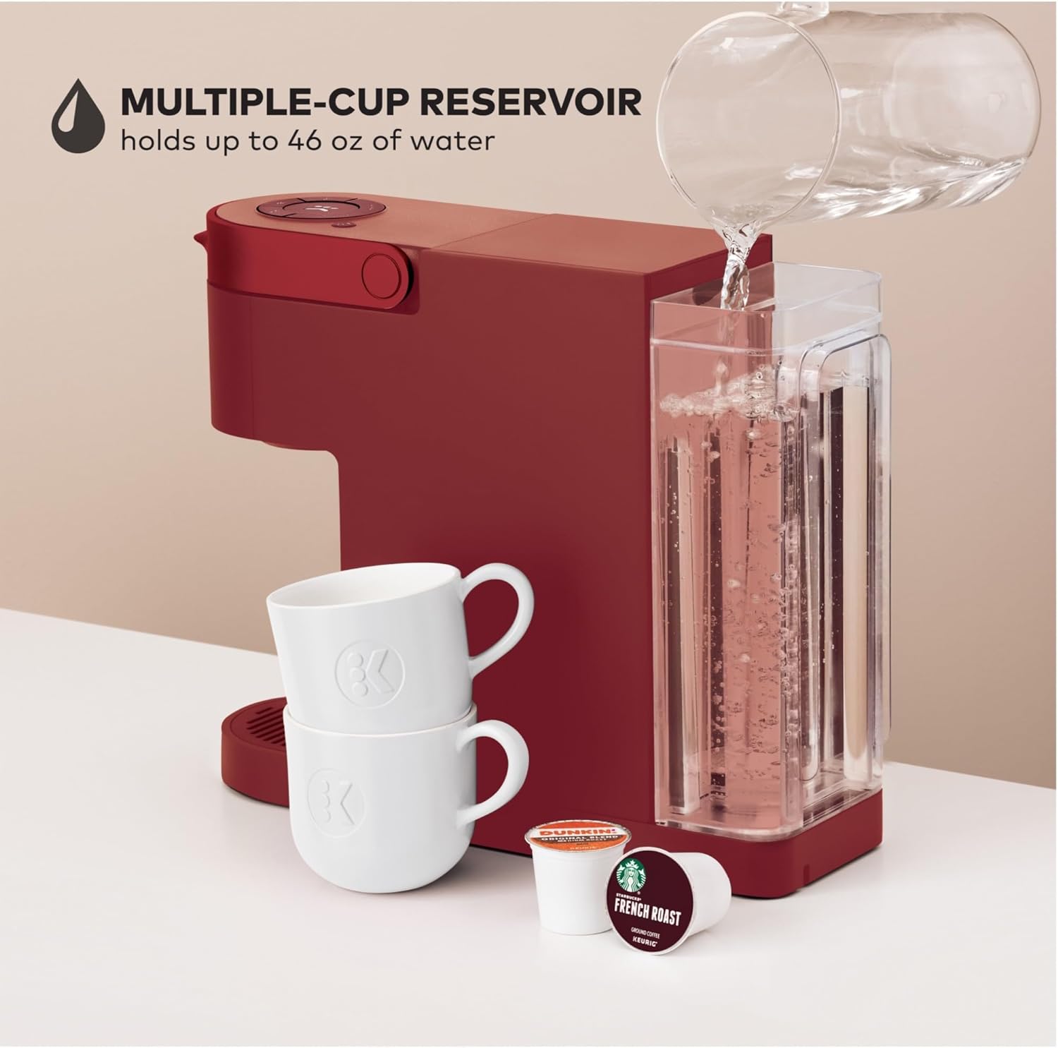 Keurig K-Slim Single Serve K-Cup Pod Coffee Maker, Multistream Technology, 3 Brew Sizes, Slim and Sleek Design, 46oz Removable Reservoir, Black