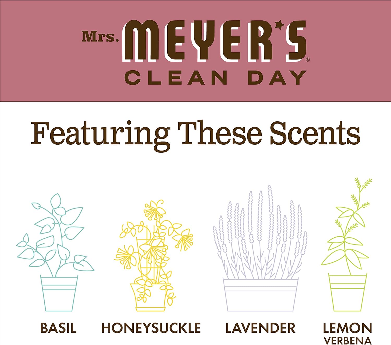 MRS. MEYER'S CLEAN DAY Liquid Dish Soap, Biodegradable Formula, Basil, 16 fl. oz - Pack of 3