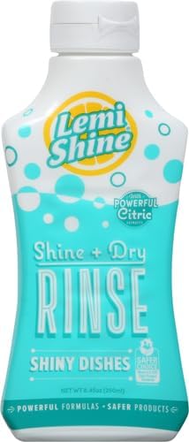 Lemi Shine - Shine + Dry Natural Dishwasher Rinse Aid, Hard Water Stain Remover (1 Pack - 25.35 oz)