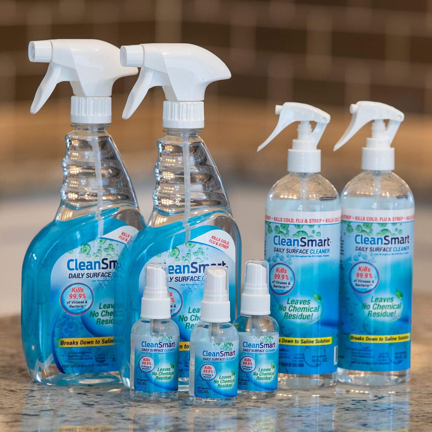CleanSmart Daily Surface Cleaner and Pet-safe Disinfectant, Kills 99.9% of Viruses & Bacteria, 23 ounce Spray (pack of 2)