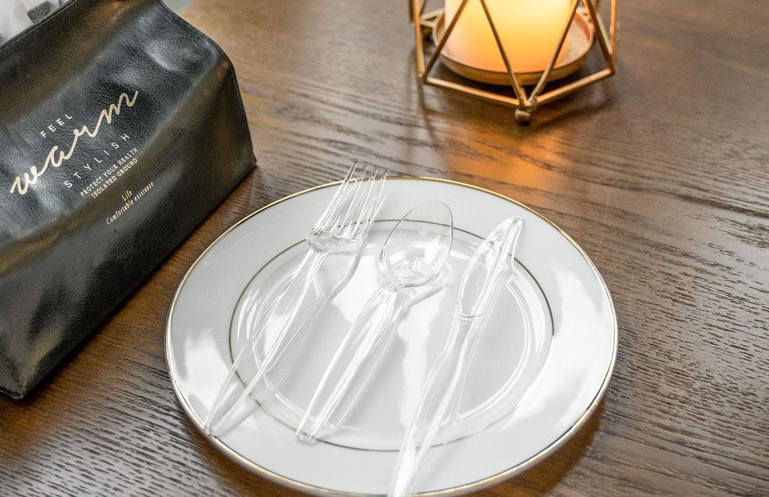 POSATE Heavyweight Plastic Spoons, Clear, 100 Count