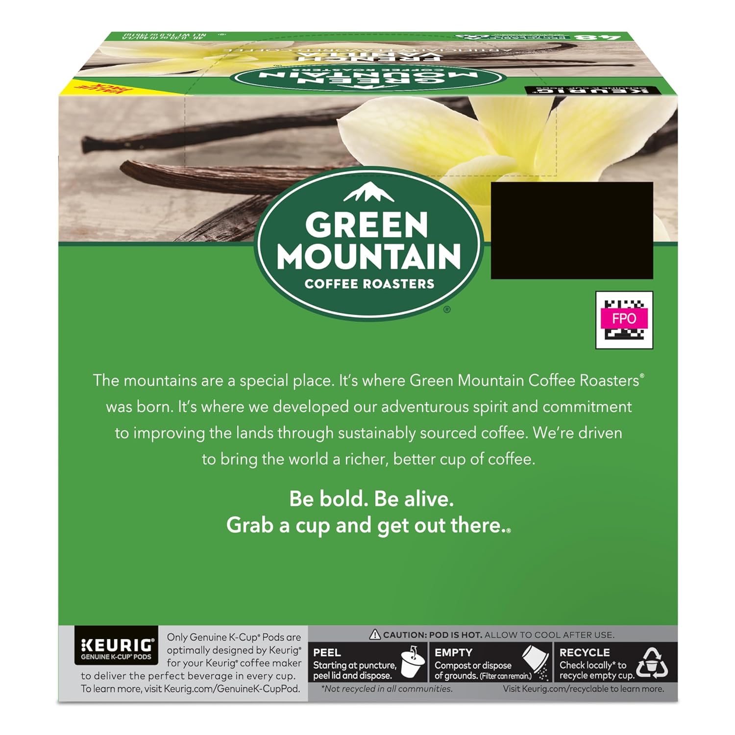 Green Mountain Coffee Roasters Caramel Vanilla Cream Keurig Single-Serve K-Cup pods, Light Roast Coffee, 72 Count (6 Packs of 12)