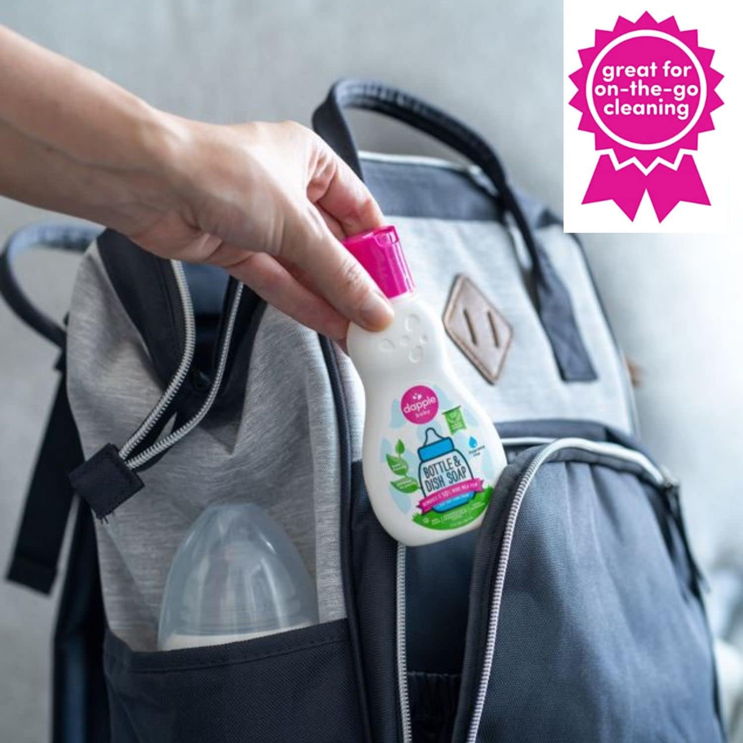 Dapple Baby Bottle Soap, Hypoallergenic Dish Soap for Baby Bottles, Powered by Plants, 1 Pump Included, Packaging May Vary, Fragrance Free, 16.9 Fl Oz (Pack of 3)
