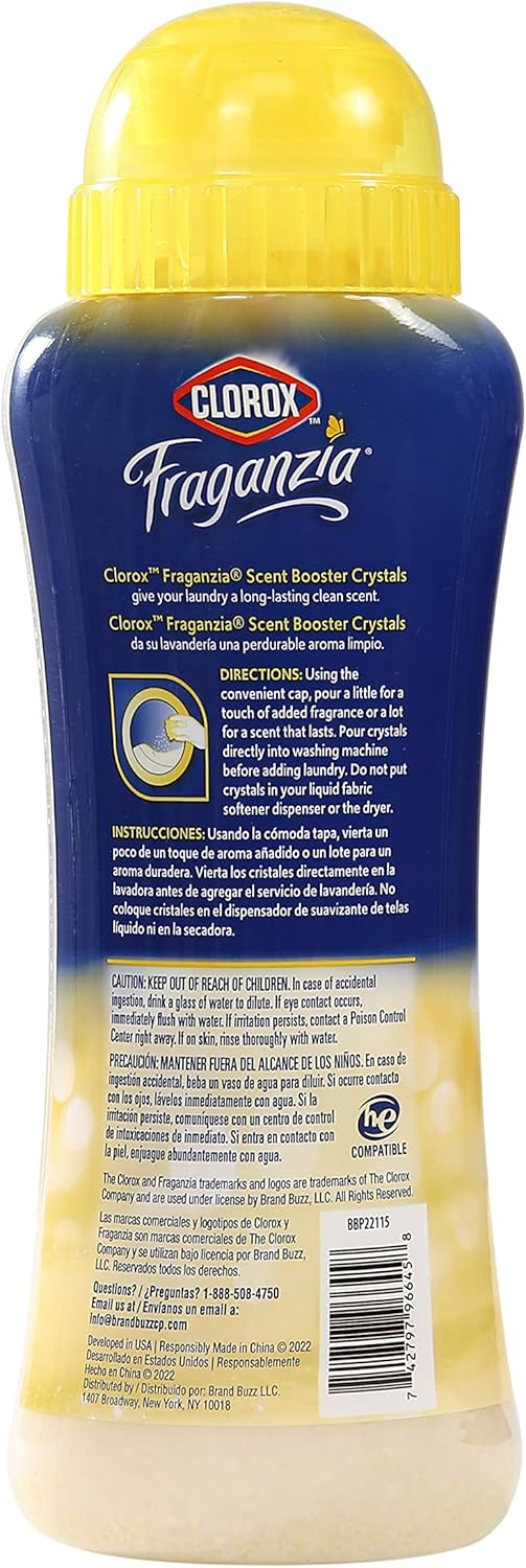 Clorox Fraganzia In-Wash Scent Booster Crystals in Ocean Scent, 18 Oz Twin Pack | Laundry Scent Booster Crystals | In-wash Scent Booster for Fresh Laundry in Ocean Scent 18 Ounce Twin Pack, 36oz
