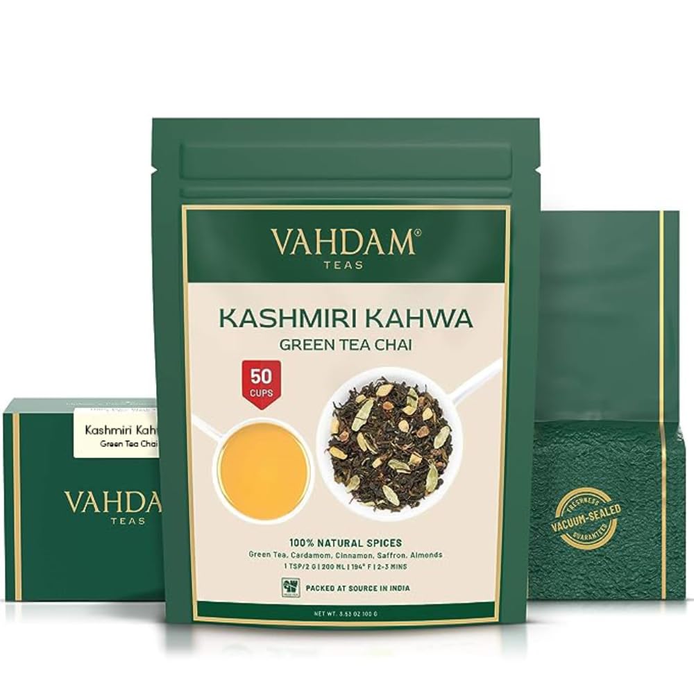 VAHDAM, Organic Turmeric Ginger Herbal Tea Bags (100 Pyramid Tea Bags) Caffeine Free, Non GMO, Gluten Free | 100% Pure Herbal Blend - Savory & Spicy | Plant-Based Tea Bags | Resealable Ziplock Pouch